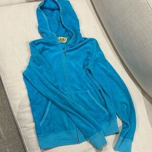 Vintage Juicy Couture turquoise terry hoodie large